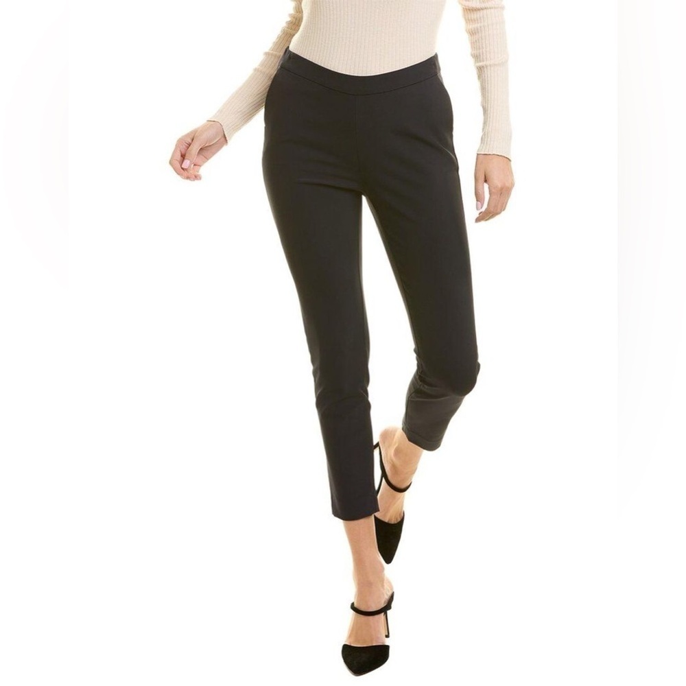Lafayette 148 New York Murray Cropped Straight-Leg Pants in Black Size Small.